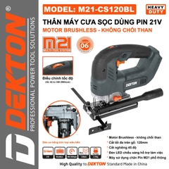 Thân Máy Cưa Sọc Dùng Pin 21V Dekton M21-CS120BL - Cắt Gỗ 120mm