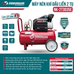 Máy Nén Khí đầu liền 2 tụ NAKAWA NK-2T3035E 2250W 35L