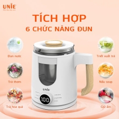 Ấm siêu tốc đa năng 6in1 UNIE UEK1081W màn hình hiển thị điện tử, chất liệu thủy tinh bền bỉ