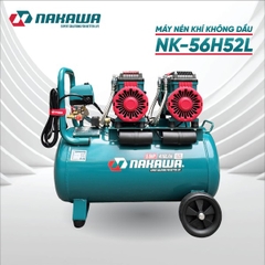 Máy nén khí không dầu, tốc nhanh, siêu êm NAKAWA NK-56H52L - 52 lít