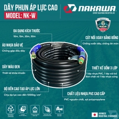 Dây phun áp lực cao NAKAWA NK-W (các kích thước 10, 15, 20, 50m)