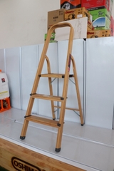 Thang nhôm xếp Oshima TG3 Màu gỗ (ghế -3 bậc)
