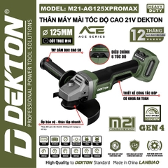 Máy Mài Góc 125mm Dùng Pin Dekton M21-AG125XPROMAX Chính Hãng