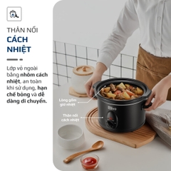 Nồi Nấu Chậm OLIVO SC30 - 3 Mức Nhiệt Cài Sẵn - Điều Khiển Núm Xoay - Lòng Gốm Tráng Men - Nắp Kính Cường Lực - Dung tích 3L