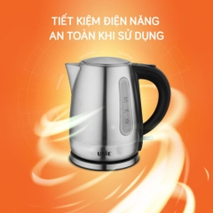 Ấm siêu tốc UNIE UE-300 dung tích 1L, chất liệu inox304 an toàn, vạch chia mức nước dễ quan sát
