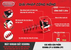 Máy khoan đất Oshima 2PS 68cc Đỏ 2 thì (không mũi)