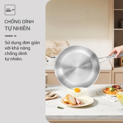 CHẢO 4 LỚP INOX OLIVO STEVE X - Chống Dính Tự Nhiên, Đường Kính 24cm – Nấu Được Trên Mọi Loại Bếp