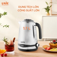 Ấm siêu tốc UNIE UEK1761S dung tích 1.7L, tùy chỉnh nhiệt độ nước, chất liệu inox 304