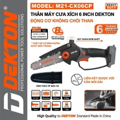 Máy Cưa Xích Pin 6 Inch Dekton M21-CX06CP, Có Bình Nhớt, Động Cơ Không Chổi Than