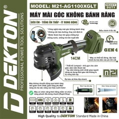 Thân máy mài góc dùng pin không bánh răng Dekton M21-AG1100XGLT