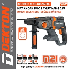 Thân máy khoan đục 3 chức năng dùng pin 21V Dekton M21-RH2603C