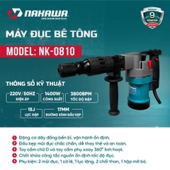 Máy đục bê tông 17mm NAKAWA NK-0810 1400W