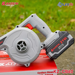 Máy Hút Thổi Bụi Pin Kaizen KZ-CB60 Chân Pin Phổ Thông Kèm 2 Pin 4.0Ah + Sạc Máy Thổi Lá Thổi Bụi Vệ Sinh Sân Nhà