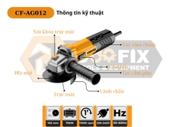 MÁY MÀI GÓC COOFIX CF-AG012 PHI ĐÁ 100MM CÔNG SUẤT 750W CÔNG TẮC TRƯỢT TẶNG KÈM 5 ĐÁ CẮT CHÍNH HÃNG