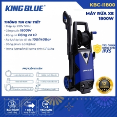 MÁY RỬA XE KING BLUE KBC-I1800 1800W 140BAR 6L