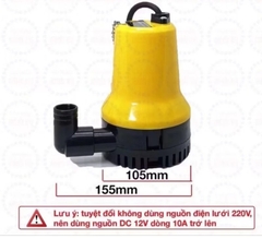 MÁY BƠM CHÌM NHỰA ẮC QUY LOẠI 80W-12V CÁNH BƠM PPO LƯU LƯỢNG 1.5M3/H CHẠY ÊM NHỎ GỌN TIỆN DỤNG