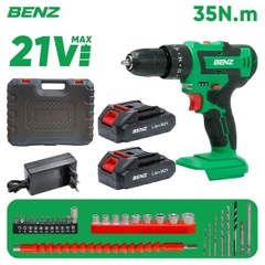 Máy Khoan Pin 21V Benz K600 3 Chức Năng Khoan Búa Bắt Vít 2 Pin 5 Cell Khoan Tường Sắt Gỗ