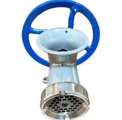 CỐI ĐÙN THỊT MẠ INOX CÔNG NGHIỆP DÙNG CHO MOTO 2.2kW KÈM PHỄU INOX DAO LÀM BẰNG THÉP KHÔNG RỈ THÂN GANG DẦY BỀN BỈ