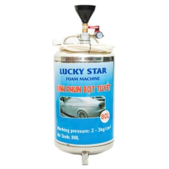 Bình bọt tuyết rửa xe 80L inox 304 Lucky Star BBS-80L, áp suất 3 bar dùng cho tiệm rửa xe