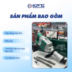 MÁY CHUYÊN ĐỤC KPTs KPT-100A TỐC ĐỘ 2040V/P CÔNG SUẤT 3500W-220V MŨI 32MM THỜI GIAN LÀM VIỆC TỐI ƯU 30/90S KÈM 2 MŨI CHÂN LỤC GIÁC NHỌN DẸT