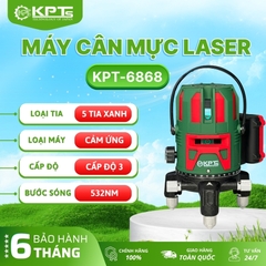 MÁY CÂN MỰC LASER KPTs KPT-6868 5 TIA SIÊU SÁNG BƯỚC SÓNG 532NM QUAY 360 ĐỘ CÓ REMOTE CHÍNH XÁC BỀN BỈ DỄ SỬ DỤNG DÀNH CHO THỢ CHUYÊN