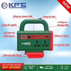 BỘ CHUYỂN ĐỔI NGUỒN THÂN ĐẾ CHUYỂN ĐỔI NGUỒN CHÂN PIN PHỔ THÔNG KHÔNG KÈM PIN KPTs KPT-BT220V TỪ PIN SANG ĐIỆN 220V CÔNG SUẤT 150W DÙNG CHO TẤT CẢ THIẾT BỊ ĐIỆN TIỆN DỤNG MỌI LÚC MỌI NƠI CÓ ĐÈN PIN CHIẾU SÁNG