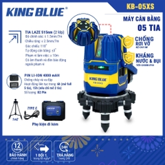 Máy Laser Cân Bằng 5 Tia Xanh King Blue KB-05XS Chống Rơi, Dùng Ngoài Trời
