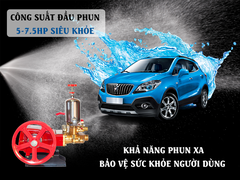 Đầu Phun Áp Lực Lucky HL80N Piston Thép 30mm 50Bar 80L/P Dùng Motor 3 Pha & Động Cơ Nổ Phun Thuốc Rửa Xe