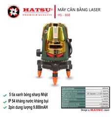 MÁY CÂN BẰNG LASER 5 TIA XANH HATSU HS -868 CÓ ĐIỀU KHIỂN TIA KÈM CHÂN