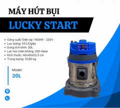 MÁY HÚT BỤI LUCKY START CC-20L 1500W-220V LƯU LƯỢNG 53L/S DUNG TÍCH BÌNH 20L LỰC HÚT CHÂN KHÔNG 200 MBAR THIẾT KẾ GỌN NHẸ PHÙ HỢP TIỆM RỬA XE NHỎ VĂN PHÒNG GIA ĐÌNH LỰC HÚT MẠNH MẼ