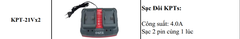 Bộ Sạc Đôi Pin 21V KPTs KPT-21VX2 Chân Pin M21 Sạc Nhanh Tự Ngắt