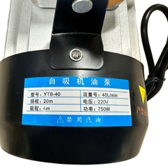 MÁY BƠM DẦU 750W 220V HÚT SÂU 3M ĐẾN 8M CỘT ÁP 10 ĐẾN 15M HÚT XẢ 25/25 LƯU LƯỢNG 40 L/MIN HÚT DẦU DIESEL NHỎ GỌN