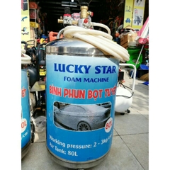 Bình bọt tuyết rửa xe 80L inox 304 Lucky Star BBS-80L, áp suất 3 bar dùng cho tiệm rửa xe