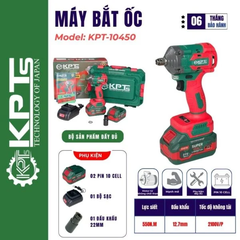 Máy Siết Bulong Pin 21V KPTs KPT-10450 Không Chổi Than 550Nm Chân Pin Phổ Thông Kèm 2 Pin 4.0AH Đầu Khẩu 2 Trong 1