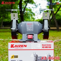 MÁY MÀI 2 ĐÁ 250W-220V KAIZEN KZ-BG150 Ф150 x 25 x Ф32MM TỐC ĐỘ KHÔNG TẢI 2950V/P MÁY MÀI TỐC ĐỘ CHẬM CHỐNG RUNG ĐỘ CHÍNH XÁC CAO CÓ MÀNG CHẮN BẢO VỆ