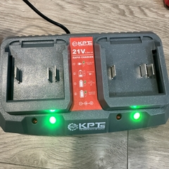 Bộ Sạc Đôi Pin 21V KPTs KPT-21VX2 Chân Pin M21 Sạc Nhanh Tự Ngắt