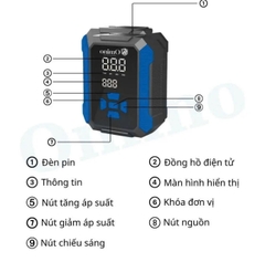 MÁY BƠM LỐP Ô TÔ ĐIỆN TỬ BƠM HƠI MINI TỰ NGẮT CHÍNH HÃNG OMINO