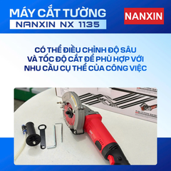 Máy Cắt Rãnh Tường NANXIN NX-1135 1 Lưỡi 1600W Lưỡi 133MM 8500R/MIN Chuyên Cắt Tường Điện Nước