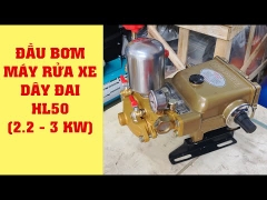 Đầu Bơm Máy Rửa Xe Dây Đai Lucky HL50N 40Bar 40L/phút Ty Inox 30mm Dùng Motor 3 Pha & Động Cơ Nổ