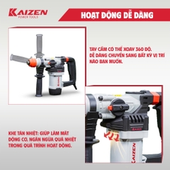 Máy Khoan Búa 2 Chức Năng KAIZEN KZ-RH30CT 1100W Khoan Đục Bê Tông SDS Plus 6-14mm