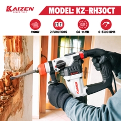 Máy Khoan Búa 2 Chức Năng KAIZEN KZ-RH30CT 1100W Khoan Đục Bê Tông SDS Plus 6-14mm
