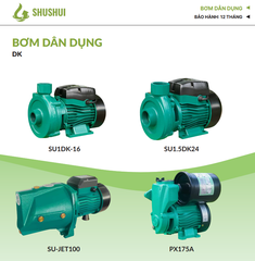 Máy Bơm Ly Tâm SHUSHUI SU1DK-16 370W Lưu Lượng 130L/P Đẩy Cao 15M Cốt INOX 304 Bơm Nước Dân Dụng