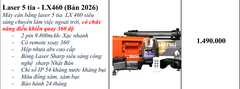 MÁY CÂN BẰNG LASER 5 TIA XANH HATSU HS LX-460 CÓ ĐIỀU KHIỂN QUAY 360° KÈM CHÂN