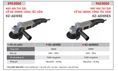 Máy Mài Góc 100mm KAIZEN KZ-AG105ES 1000W Công Tắc Hãm Điều Tốc 6 Cấp 11000rpm