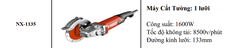 Máy Cắt Rãnh Tường NANXIN NX-1135 1 Lưỡi 1600W Lưỡi 133MM 8500R/MIN Chuyên Cắt Tường Điện Nước
