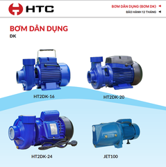 Máy Bơm Ly Tâm HTC HT2DK-16 Cánh Đồng Cốt INOX 304 Ống 60-60 Có Rơ Le Nhiệt