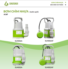Máy Bơm Chìm Mini Nước Sạch SU4006A 400W Cánh PPO Cốt Inox 420 Có Tay Cầm Nhỏ Gọn