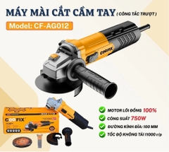 MÁY MÀI GÓC COOFIX CF-AG012 PHI ĐÁ 100MM CÔNG SUẤT 750W CÔNG TẮC TRƯỢT TẶNG KÈM 5 ĐÁ CẮT CHÍNH HÃNG