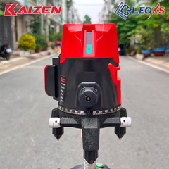 MÁY CÂN BẰNG LASER KAIZEN MÁY BẮN CỐT 5 TIA XANH LÁ KLZ-0511 CÓ REMOTE CHỈNH TIA ĐẬM NHẠT PHẠM VI LÀM VIỆC 50 ĐẾN 100M SAI SỐ ± 1MM PHẠM VI 7M CHỐNG VA ĐẬP CHỐNG NƯỚC IPX54