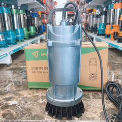 MÁY BƠM CHÌM 750W BƠM THẢ TÕM NƯỚC SẠCH SWIRLS SW.QDX10-16-0.75 ỐNG XẢ 50 LƯU LƯỢNG 167 L/PHÚT MAX 16M BƠM NƯỚC GIẾNG AO HỒ DÂN DỤNG GIA ĐÌNH